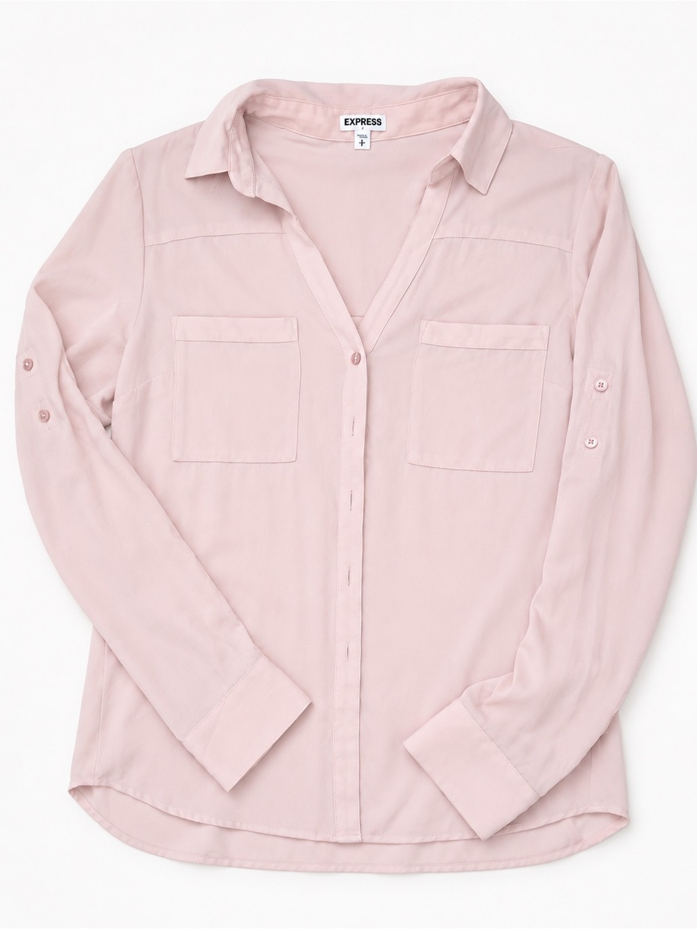 Express Pale Pink Long-Sleeve Button-Down Shirt